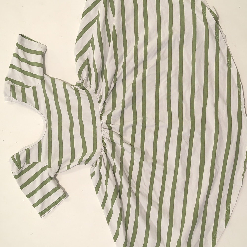 Alice & Ames Girls Size 5 Short Sleeve Ballet Dress in Green/White Stripes